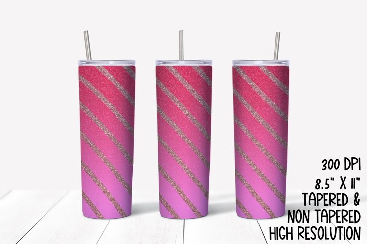 Glitter Pink Sublimation Tumbler example image 1