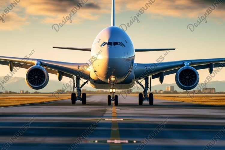 Commercial Airbus Charter Airline front view Photography example image 1