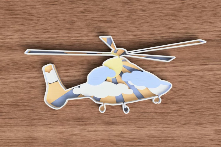 Transportation Laser Cut File - Helicopter