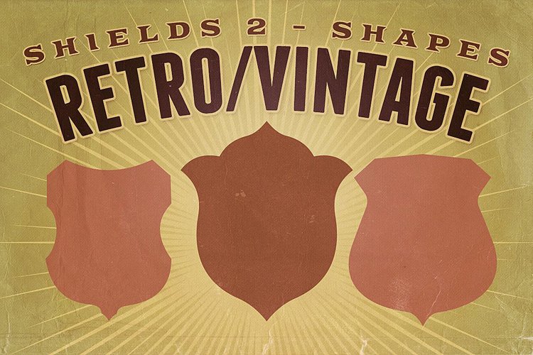 Retro/Vintage shapes - Shields 2 example image 1