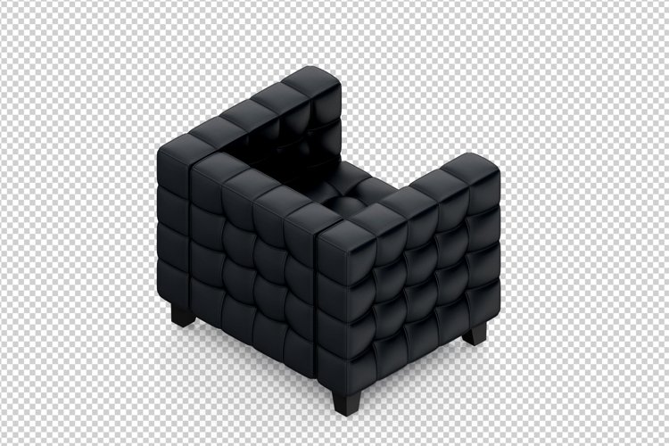 Isometric Arm Chair 3D isolated render