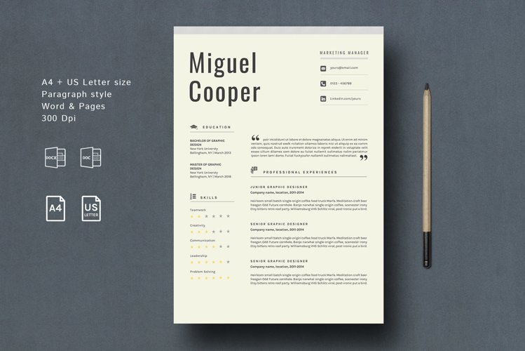 Creative Resume Template CV Design example image 1