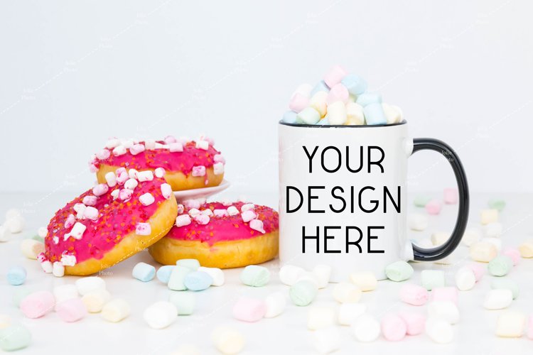Mug Mockup 11 Oz Blank White Coffee Cup Black Handle