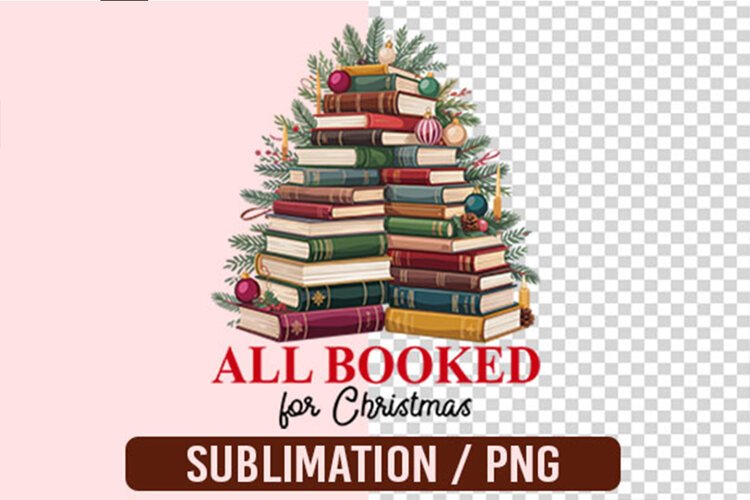 All Booked For Christmas PNG Designs example image 1