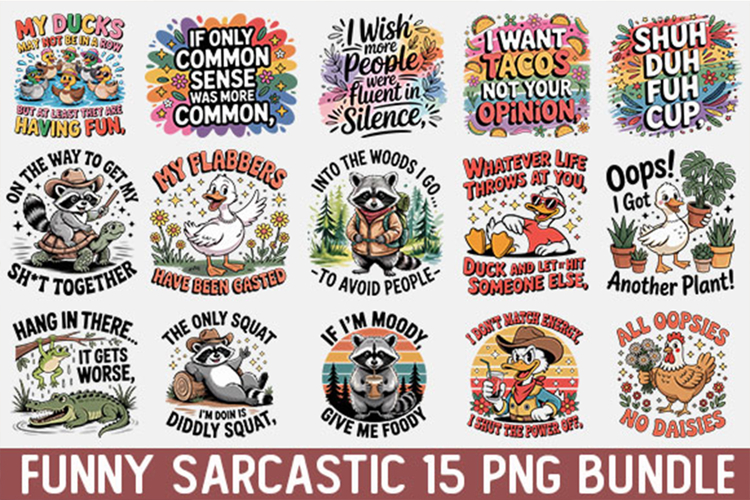 Funny Sarcastic Png Bundle, Sarcasm Sublimation Designs