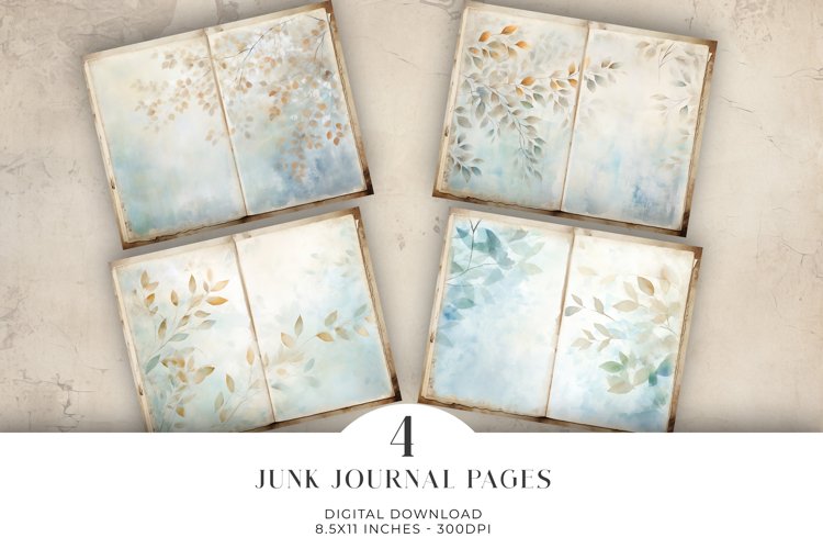 Watercolour Scenic Junk Journal Digital Paper Bi-fold