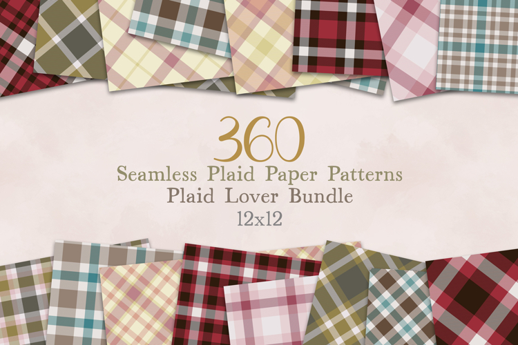 Plaid lovers seamless papers bundle