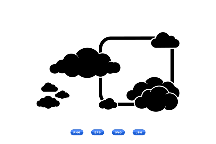 Hand Drawn Cloud Frame Clipart For Nursery Prints