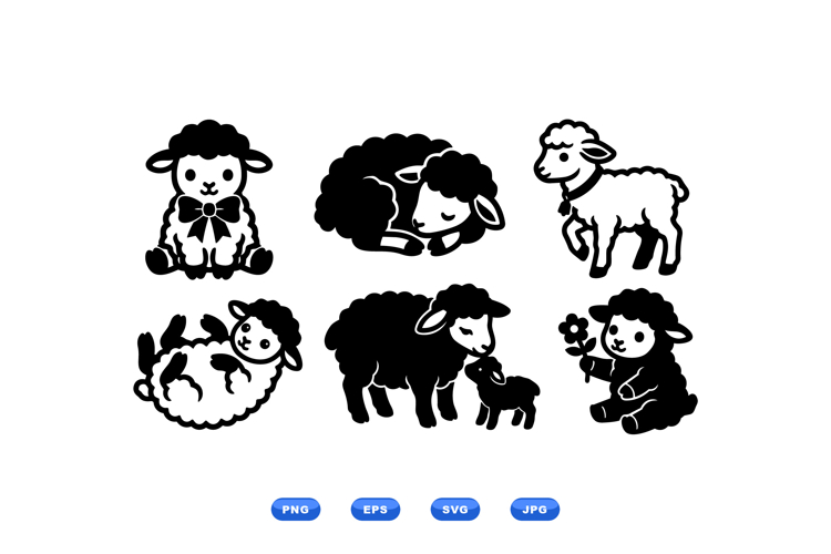 Farm Animal Black And White Clipart Image 20