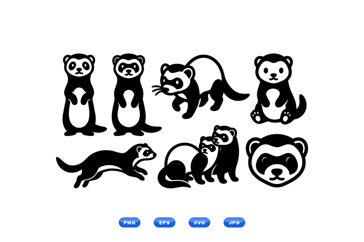 Cute Ferret SVG For Kids Crafts