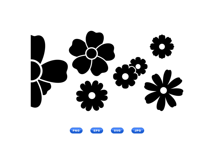 Hand Drawn Retro Flower Clipart For Invitations