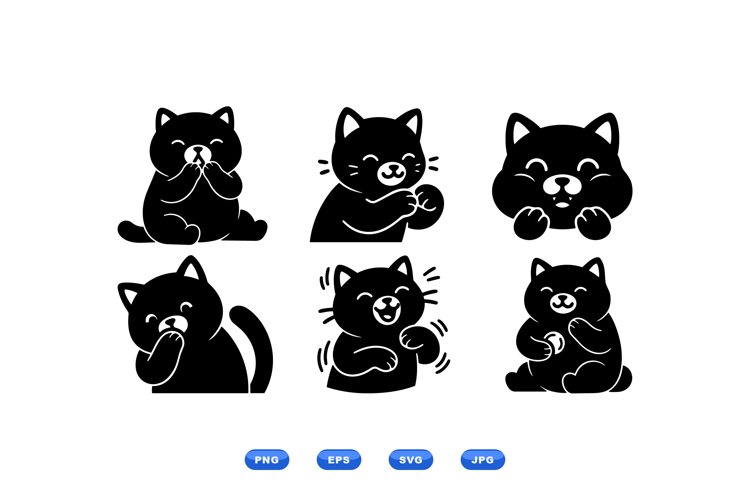 Hand Drawn Cat SVG For Kids Crafts