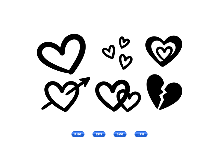 Hand Drawn Hearts Svg Image 6