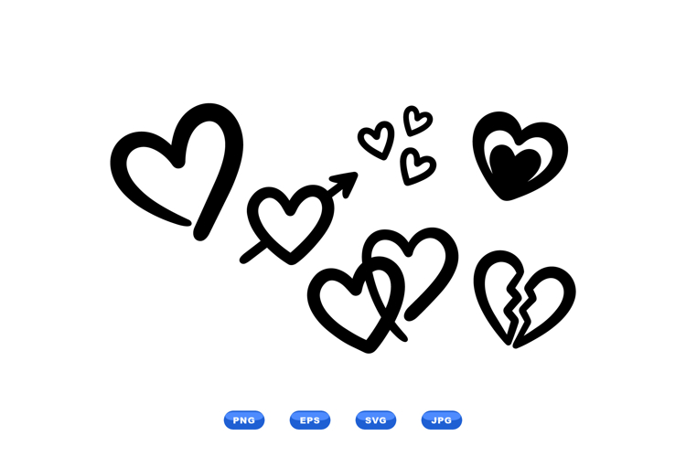 Hand Drawn Hearts Svg Image 5