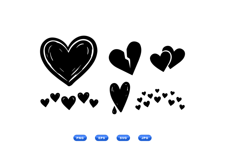 Hand Drawn Hearts Svg Image 3
