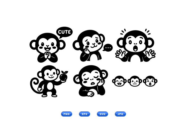 Cute Monkey Clipart Image 4