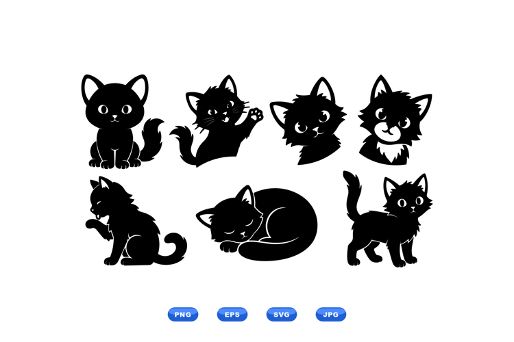 Hand Drawn Cat SVG Clipart For Crafts