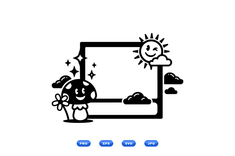 Cute Kawaii Mushroom Illustration For Kids Crafts