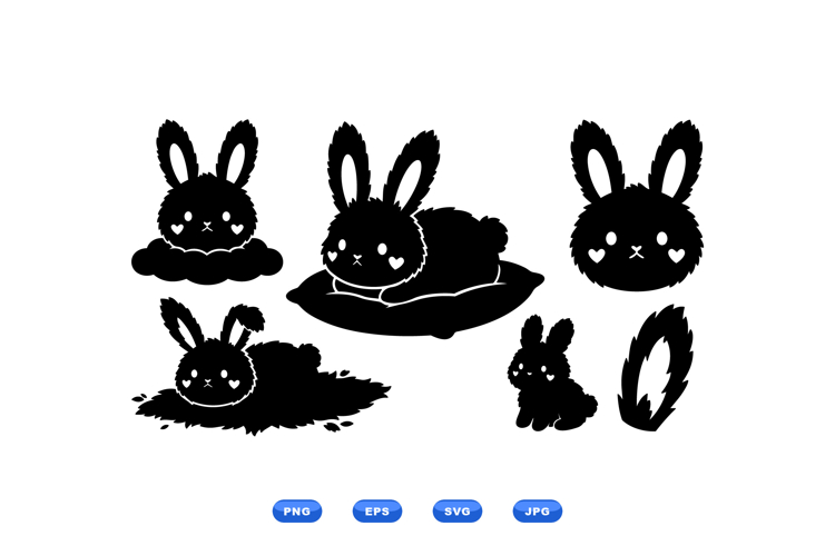 Hand Drawn Bunny Clipart For Crafts