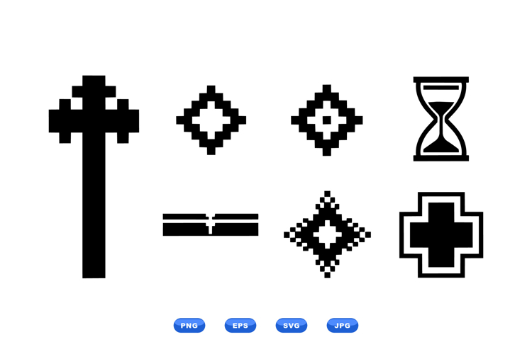 Tribal Pixel Cross SVG Icon For Crafts