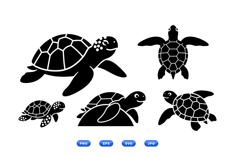 Hand Drawn Sea Turtle SVG For Crafts