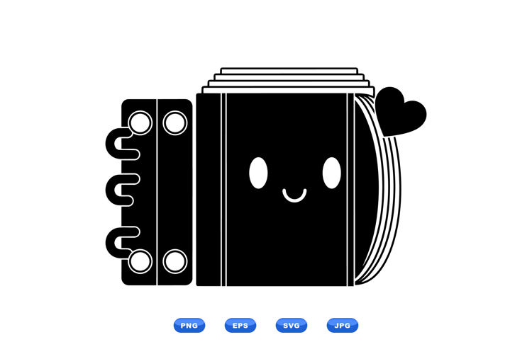 Cute Kawaii Notebook SVG For Crafts