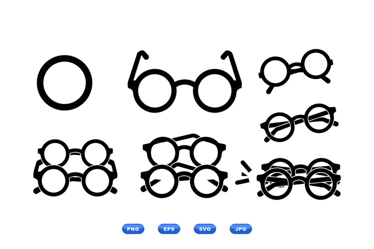 Round Glasses Vector For Crafts And Printables