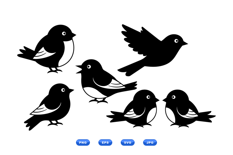 Hand Drawn Bird Silhouette SVG For Crafts