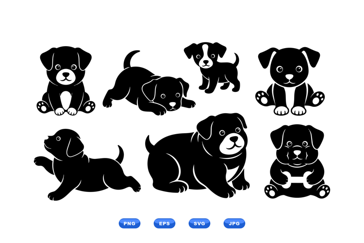 Hand Drawn Puppy SVG Clipart For Nursery Decor