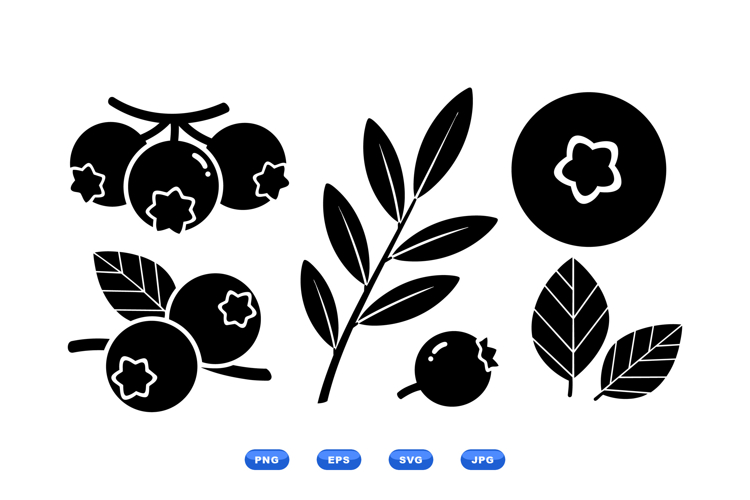 Hand Drawn Blueberry SVG Clipart For Crafts