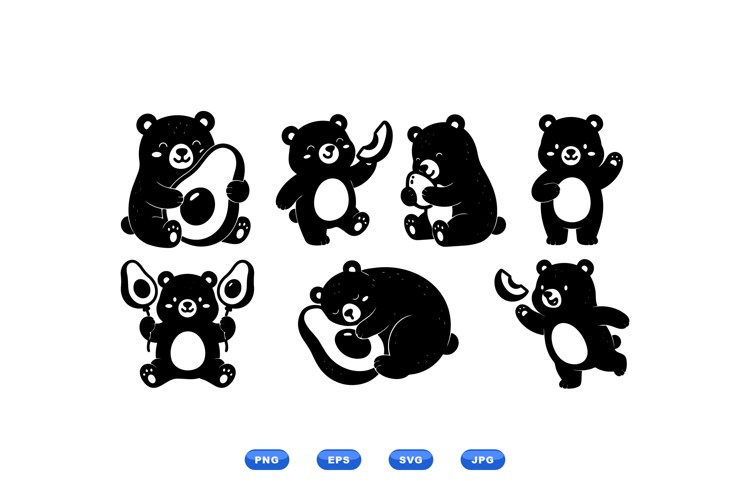 Black And White Bear Clipart Image 13