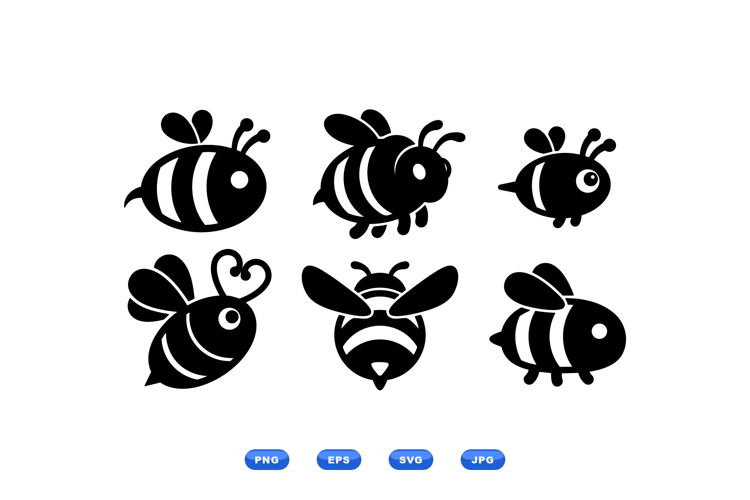 Cute Bee SVG Clipart For Crafts