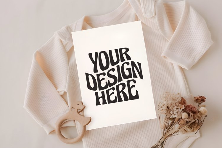 Baby Shower Card Mockup, Invitation Card, 5x7 Card Mockup,