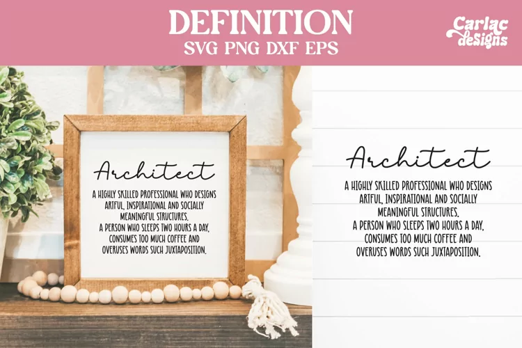 Architect Definition SVG Cut File and Sublimation
