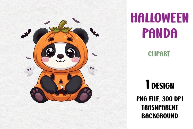 Halloween Panda, Cute Clipart