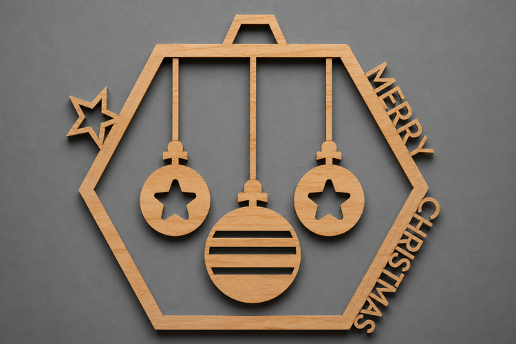 Merry Christmas Wooden Bauble Ornament