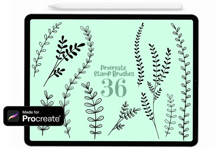 Procreate Brushes, Procreate Stamps, Procreate Leaf Brush