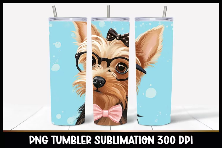 Yorkshire Dog Tumbler Sublimation I Dog Tumbler