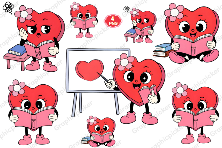 Heart Reading PNG, valentines day PNG, Heart PNG, Love PNG