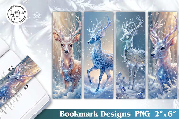 Winter Deer Bookmarks | Printable Bookmark 4 PNG