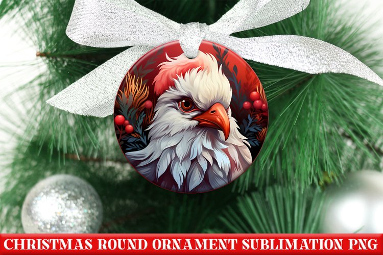 Christmas Round Ornament PNG | Santa | Sublimation | PNG