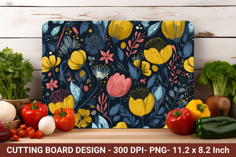 Whimsical Floral Cutting Board | Cutting Board Png