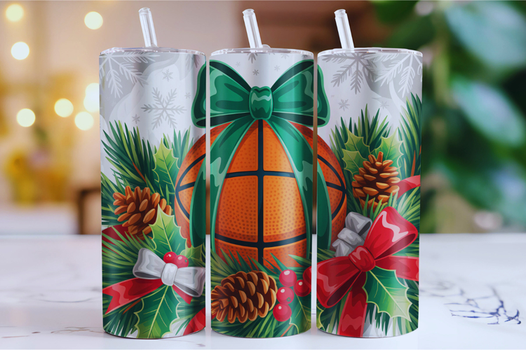 Merry Basketball Tumbler Wrap | Christmas Wrap