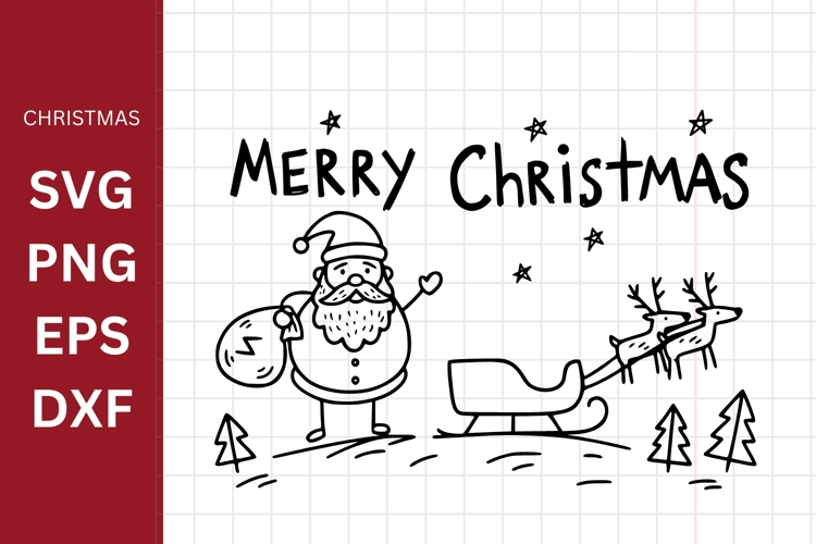 Merry Christmas SVG, Kids Drawing, Silhouette, Cricut