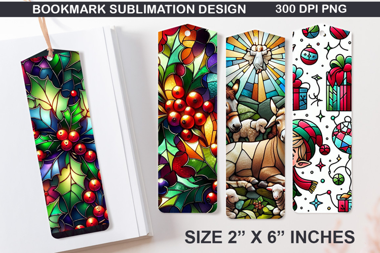 Christmas Bookmarks Sublimation - 4 Bookmark Design