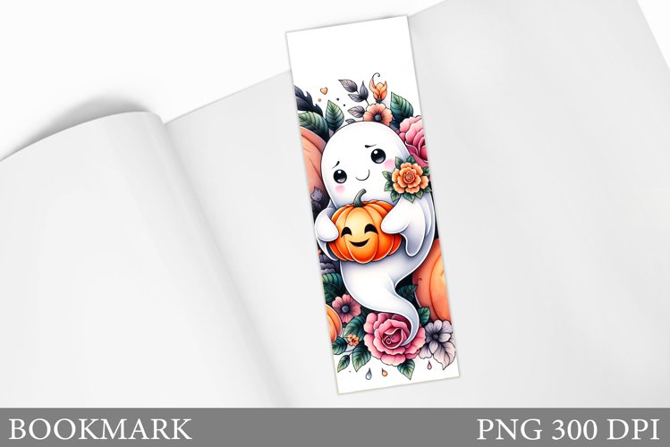 Cute Ghost Bookmark. Halloween Bookmark Sublimation