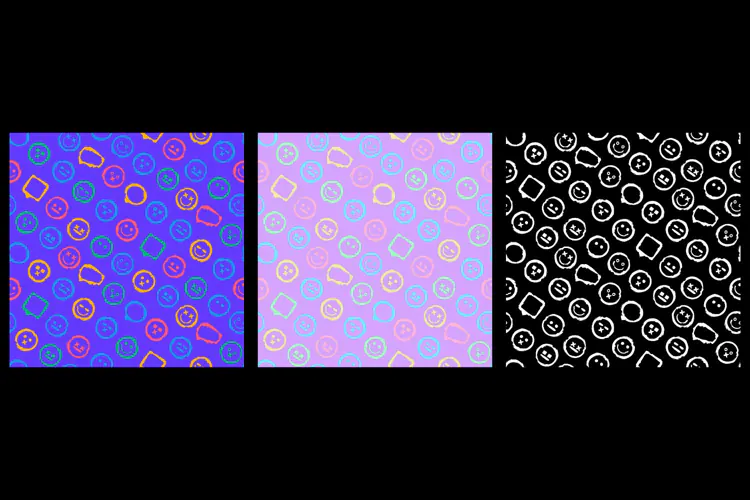 Grunge Mood Mix Seamless Patterns 3 Color Variations