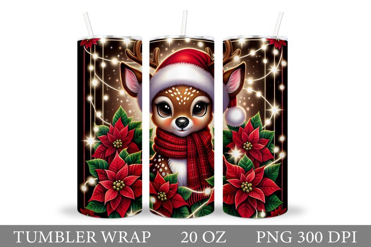 Christmas Deer Tumbler Design. Christmas Tumbler Sublimation