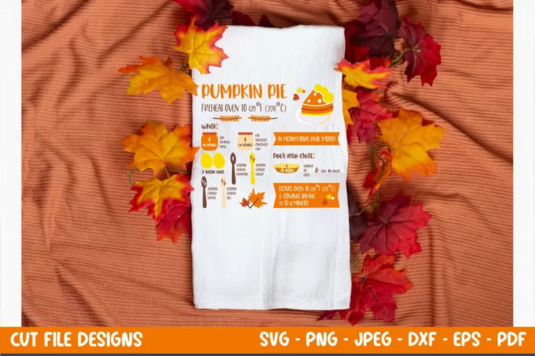 Autumn Recipe SVG Cut file|Baking Recipes for Kitchen Towel