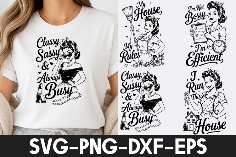 Retro Housewife Vintage Design SVG